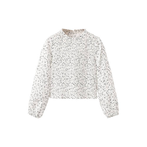 Mango Kids blousetop wit Meisjes Katoen Ronde hals All over print - maat 164 afbeelding