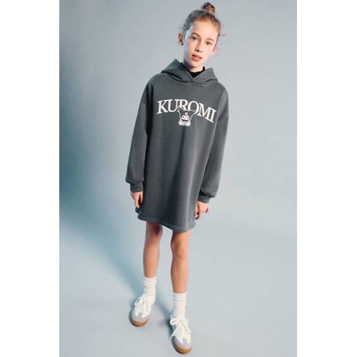 Mango Kids sweatjurk antraciet Grijs Tekst