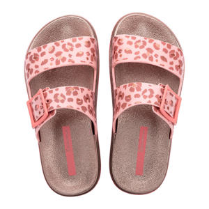 slippers roze/panterprint