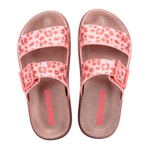 slippers roze/panterprint