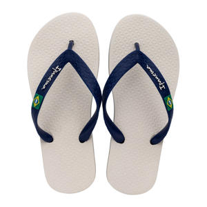 teenslippers beige/blauw