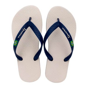 teenslippers beige/blauw