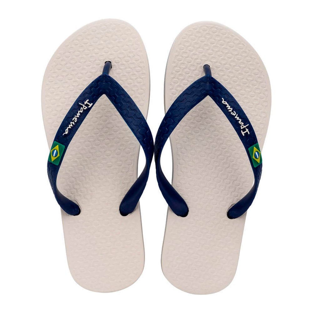 Beige en blauwe jongens en meisjes Ipanema teenslippers van 100% rubber
