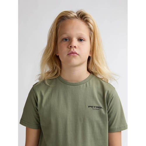 Petrol Industries T-shirt groen Jongens Katoen Ronde hals Logo - maat 116 afbeelding