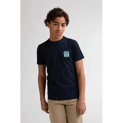 Petrol Industries T-shirt met backprint donkerblauw Jongens Katoen Ronde hals - maat 128 afbeelding