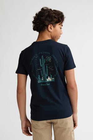 T-shirt met backprint donkerblauw