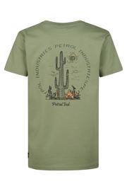 thumbnail: Petrol Industries T-shirt met backprint olijfgroen