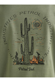 thumbnail: Petrol Industries T-shirt met backprint olijfgroen