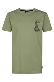 thumbnail: Petrol Industries T-shirt met backprint olijfgroen