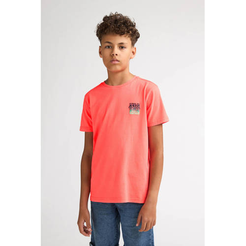 Petrol Industries T-shirt met backprint koraalrood Jongens Katoen Ronde hals - maat 164 afbeelding
