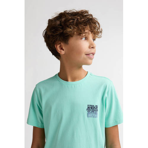 Petrol Industries T-shirt met backprint groen Jongens Katoen Ronde hals - maat 152 afbeelding