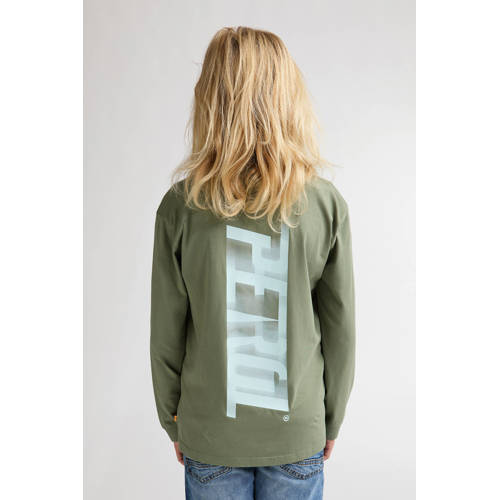 Petrol Industries longsleeve met backprint groen Jongens Stretchkatoen Ronde hals - maat 140 afbeelding