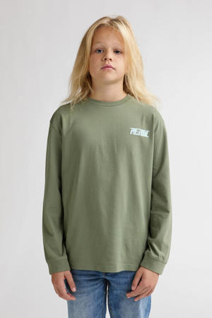 longsleeve met backprint groen