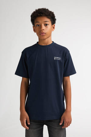 T-shirt met backprint donkerblauw