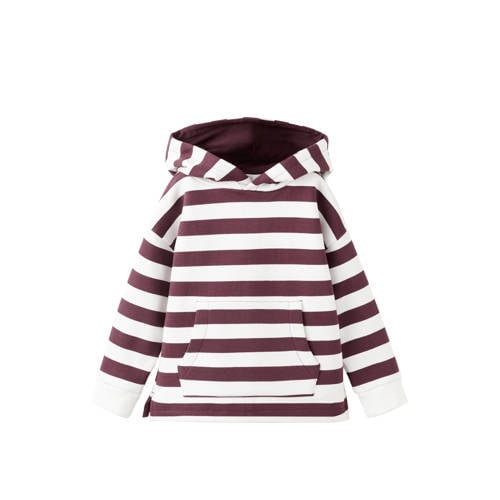 Mango Kids gestreepte hoodie donkerrood Sweater Streep - maat 98 afbeelding