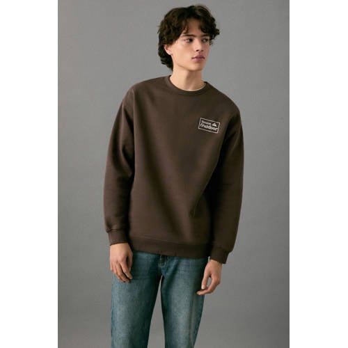 MANGO TEEN sweater met backprint bruin Backprint - maat 164(XS) afbeelding