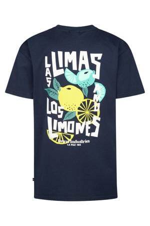 T-shirt met backprint donkerblauw