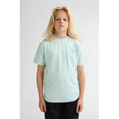 Petrol Industries T-shirt met backprint mintgroen Jongens Katoen Ronde hals - maat 164 afbeelding