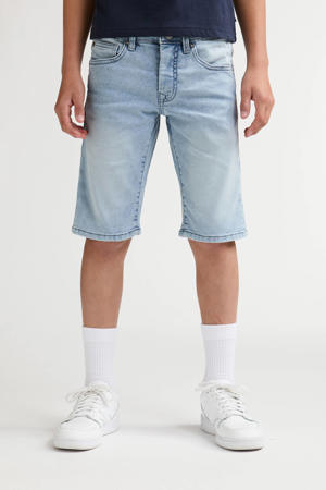 denim slim short light blue denim