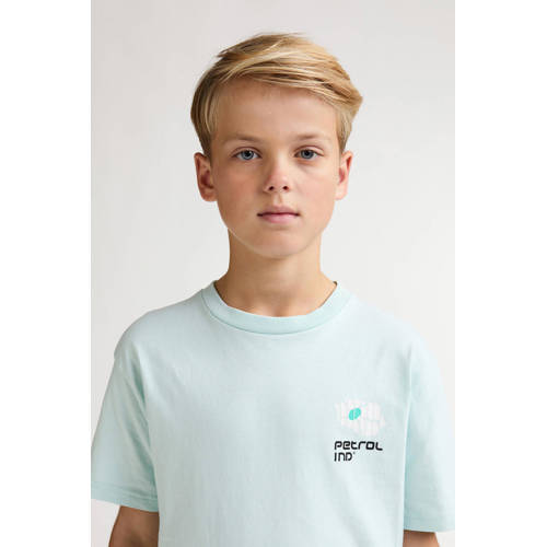Petrol Industries T-shirt met backprint mintgroen Jongens Katoen Ronde hals - maat 176 afbeelding