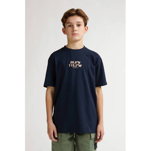 Petrol Industries T-shirt met backprint donkerblauw Jongens Katoen Ronde hals - maat 176 afbeelding