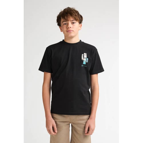 Petrol Industries T-shirt met backprint zwart Jongens Katoen Ronde hals - maat 128 afbeelding