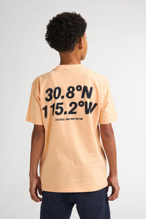T-shirt met backprint oranje