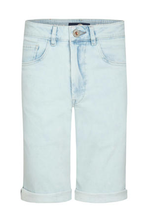 regular waist short light blue denim