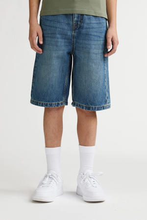 denim loose short medium blue denim