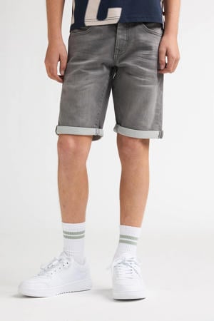 denim slim short grey denim