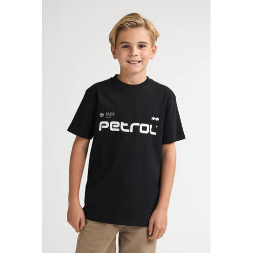 Petrol Industries T-shirt zwart Jongens Katoen Ronde hals Logo - maat 176 afbeelding