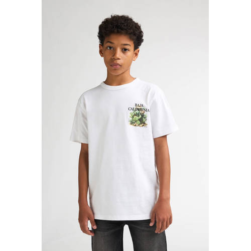 Petrol Industries T-shirt met backprint wit Jongens Katoen Ronde hals Backprint - maat 116 afbeelding