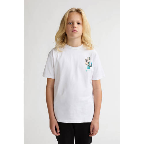 Petrol Industries T-shirt met backprint wit Jongens Katoen Ronde hals Backprint - maat 164 afbeelding