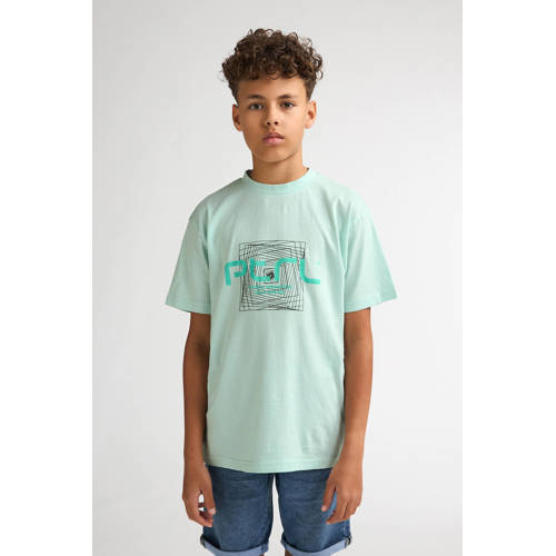 Petrol Industries T-shirt mintgroen Jongens Katoen Ronde hals Printopdruk - maat 152 afbeelding