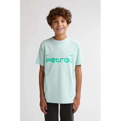 Petrol Industries T-shirt mintgroen Jongens Katoen Ronde hals Logo - maat 152 afbeelding