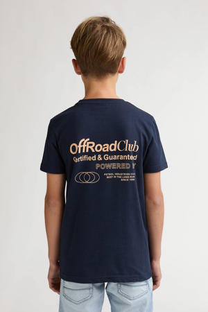 T-shirt met backprint donkerblauw