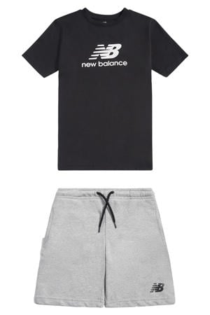 T-shirt + short zwart/grijs