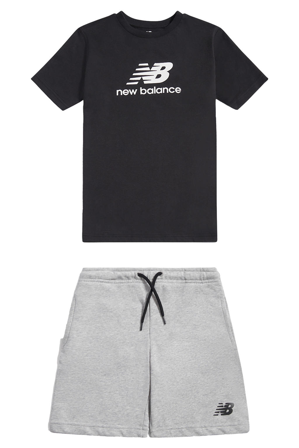 New Balance T-shirt + short zwart/grijs
