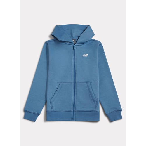 New Balance vest blauw Sweater Jongens/Meisjes Katoen Capuchon Effen