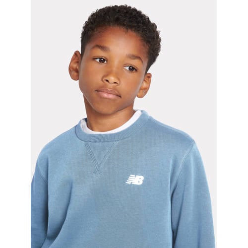 New Balance sportsweater blauw Jongens/Meisjes Katoen Ronde hals Effen - maat 176 afbeelding