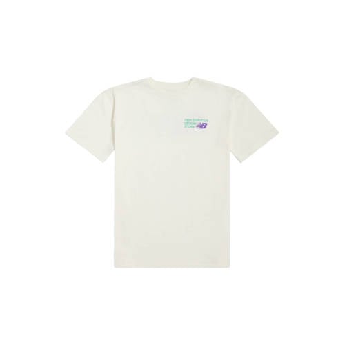 New Balance T-shirt beige Jongens/Meisjes Katoen Ronde hals Backprint - maat 176 afbeelding