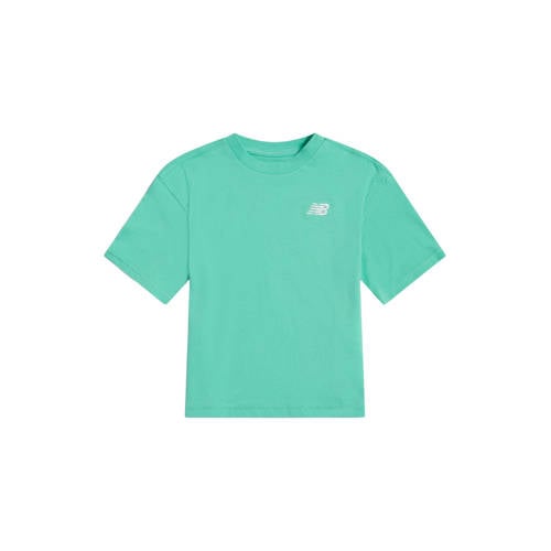 New Balance T-shirt groen Jongens/Meisjes Katoen Ronde hals Effen - maat 104 afbeelding