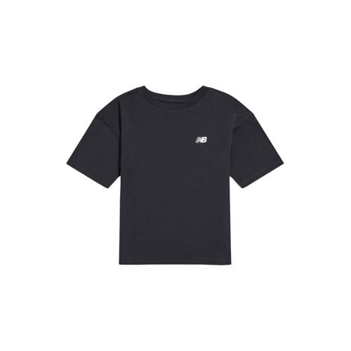 New Balance T-shirt zwart Meisjes Katoen Ronde hals Effen - maat 134-140 afbeelding