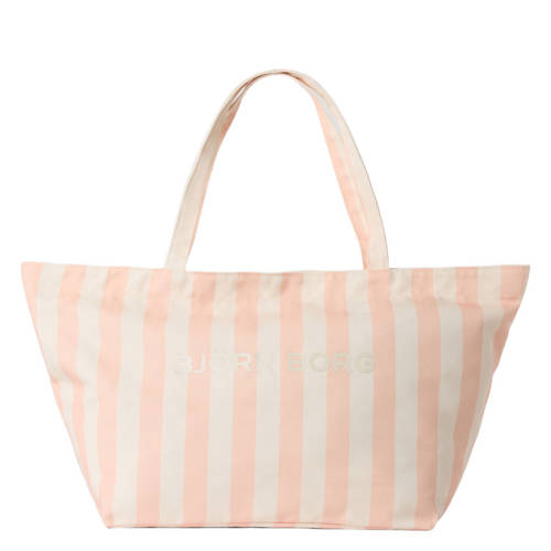 Björn Borg gestreepte strandtas Beach roze/ecru Jongens/Meisjes Polyester afbeelding