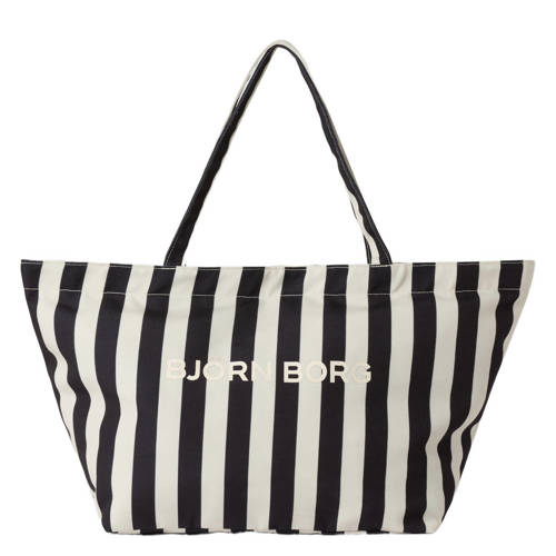 Björn Borg gestreepte strandtas Beach zwart/wit Jongens/Meisjes Polyester afbeelding