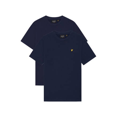 Lyle & Scott T-shirt - set van 2 donkerblauw Jongens Katoen Ronde hals - maat 152/158 afbeelding