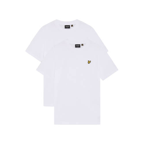 Lyle & Scott T-shirt - set van 2 wit Jongens Katoen Ronde hals Effen - maat 152/158 afbeelding