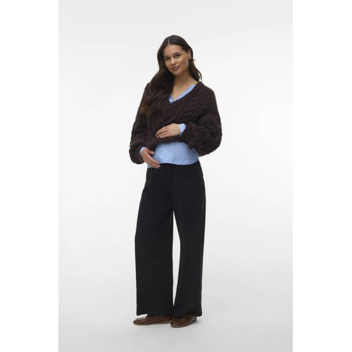 MAMALICIOUS high waist zwangerschaps casual broek zwart Dames Polyester - maat S afbeelding