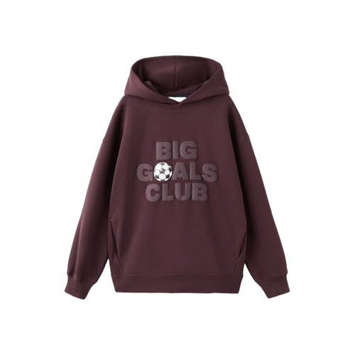 Mango Kids hoodie donkerrood Sweater Tekst - maat 116 afbeelding