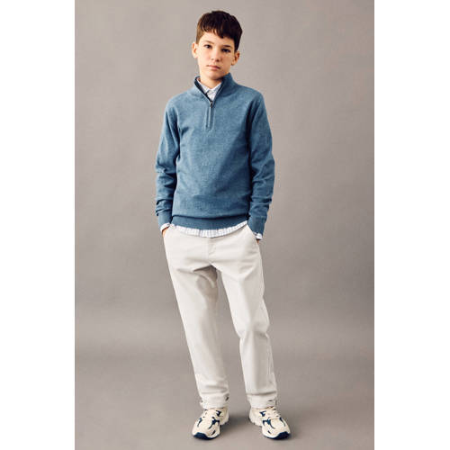Mango Kids regular chino wit Broek Jongens Stretchkatoen Effen - maat 128 afbeelding